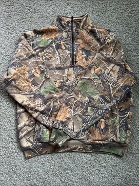 Cabela's Camo Zip-Up Sweater in Brown, Green, Tan
